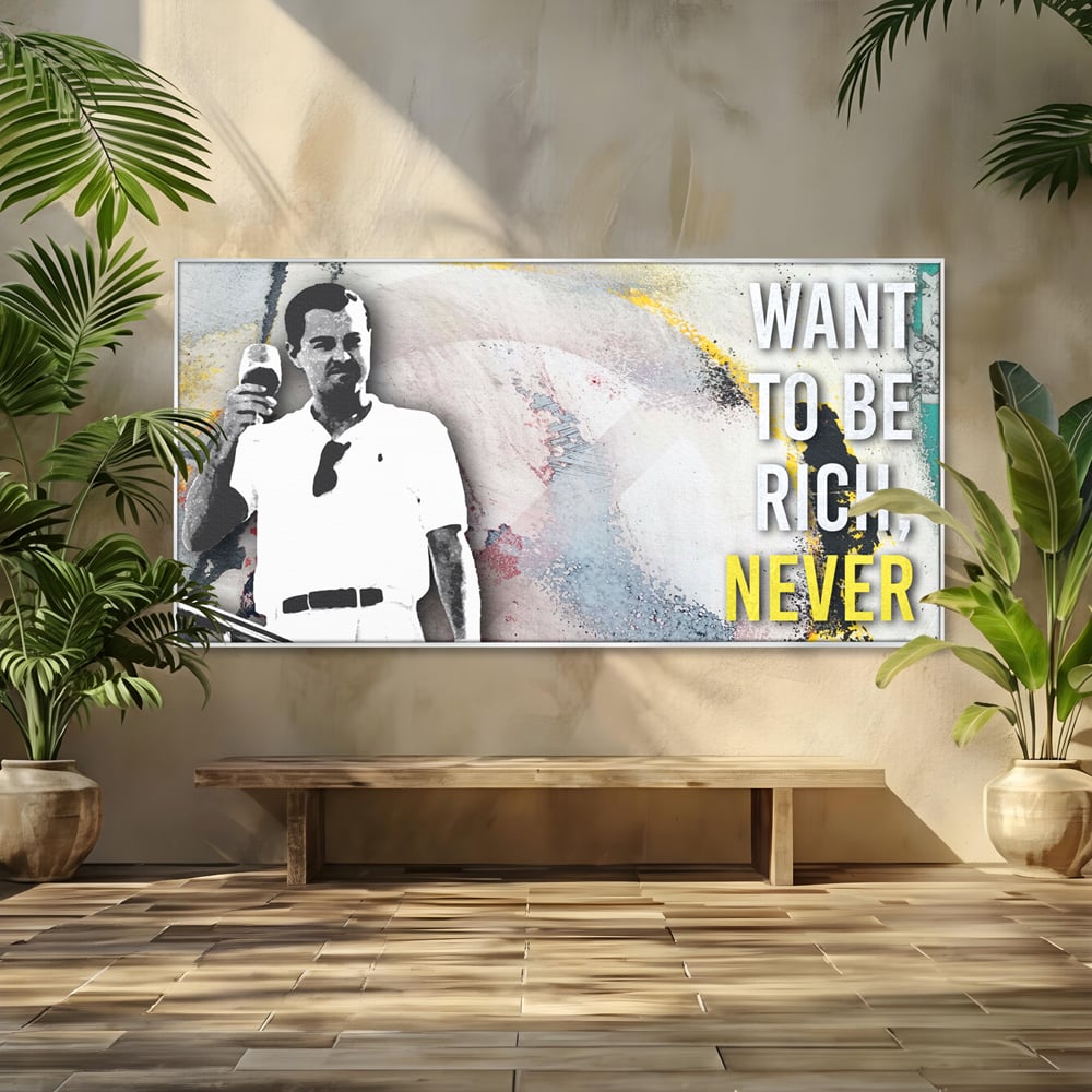 Tablou canvas cu tablou canvas cu leonardo dicaprio, in rama de aluminiu argintiu